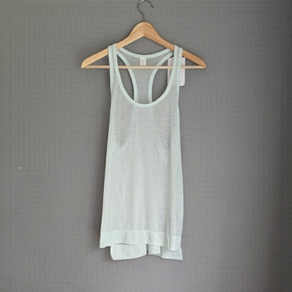 𝅺gap Active Mint Green Racerback Sheer Tank Top NWT